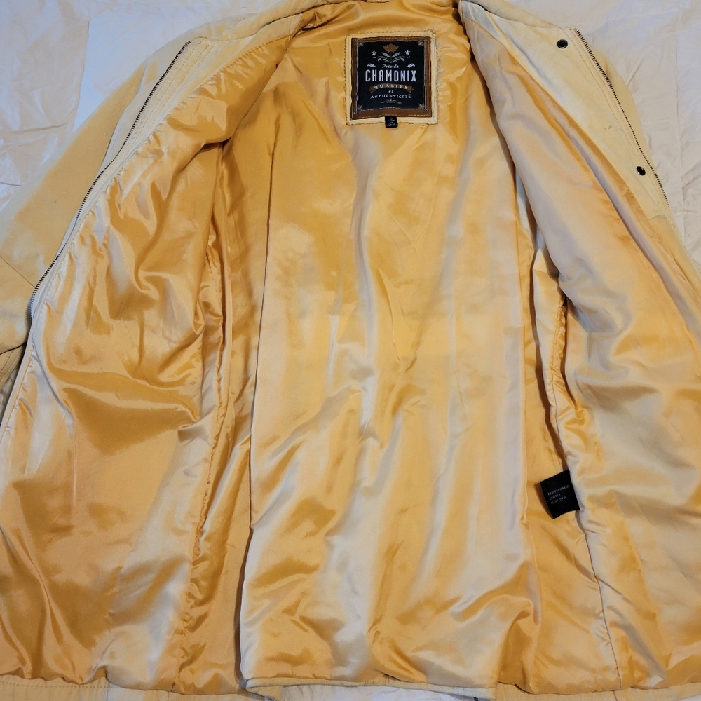 Chamonix men's light tan soft leather long sleeved with side pockets size small - Picture 9 of 16
